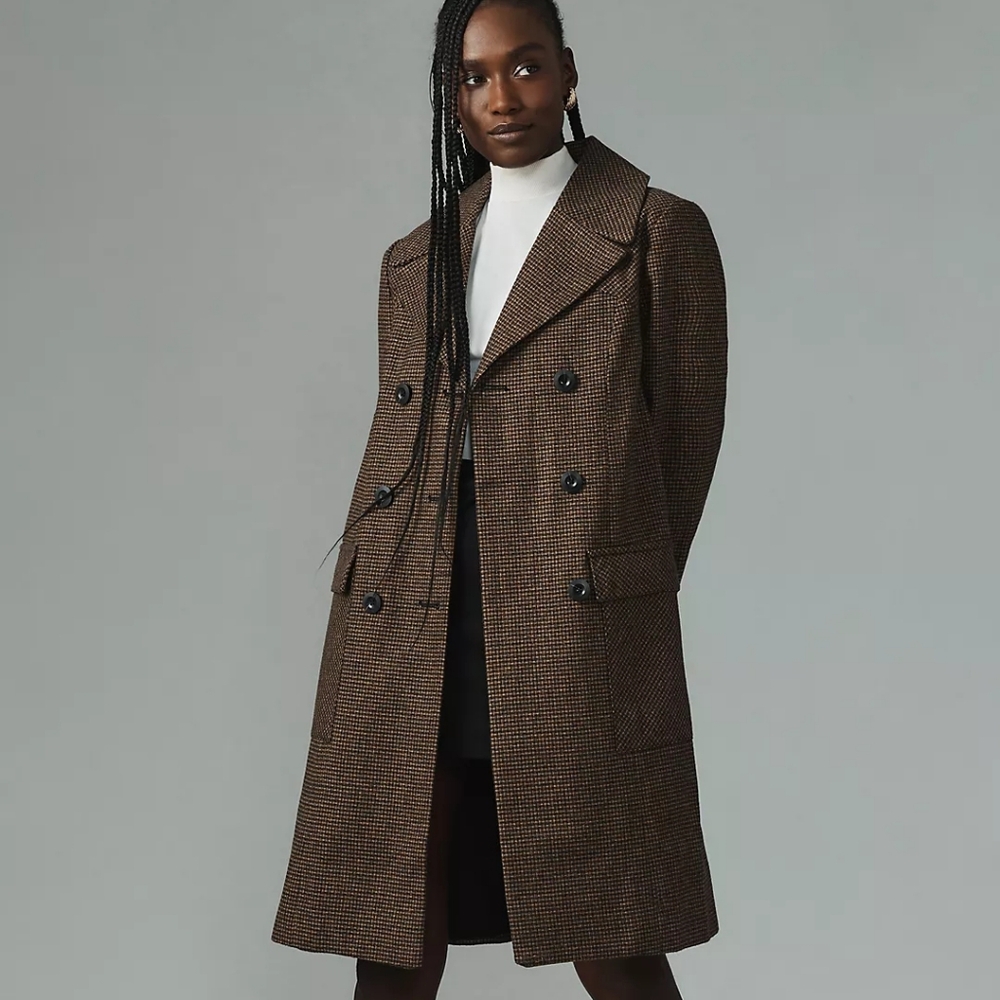 Anthropolgie Maeve Brown Pea Coat